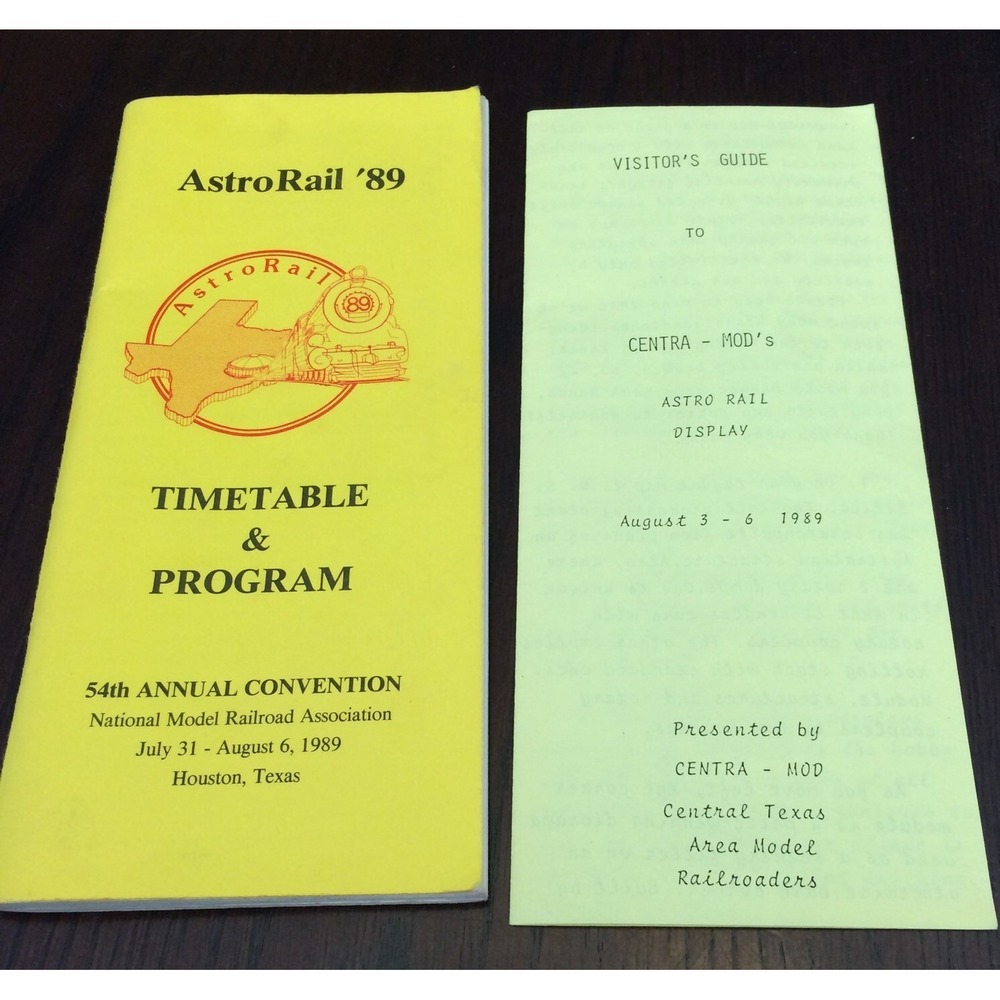 AstroRail Railroad 1989 Timetable & Program Convention National Model Houston TX